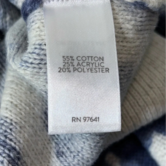 J. Jill purejill Pullover Sweater Top Women’s Medium Petite Floral Blue White - Picture 3 of 10